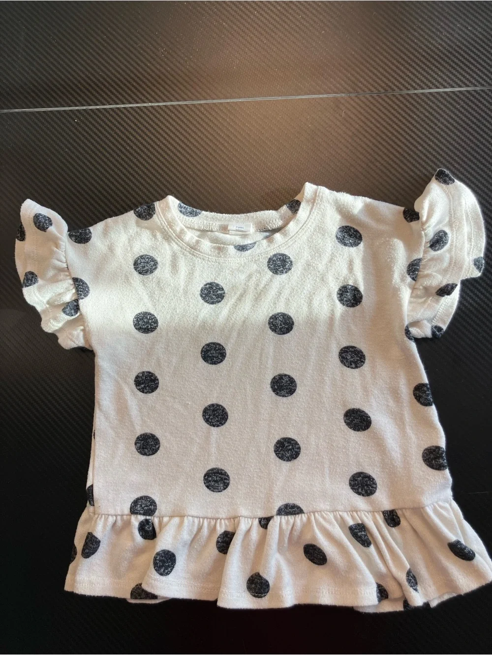 GAP Cream Top with Black Polka Dots